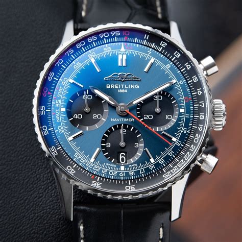 breitling navitimer 42mm lug to lug|breitling navitimer blue and black.